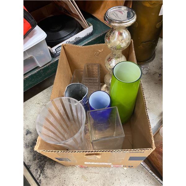 Lot of vases and a candle holder