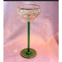 Tall Cut & Gilded Bohemian Wine Stem #2183193