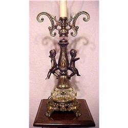 Wonderful Large Gold Double Cherub Lamp #2183398
