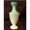 Image 1 : Quilted Diamond Overlay Aqua Opalescent Vase #2183399