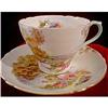 Image 1 : Shelley  Bone China Heather Teacup and Saucer #2183418