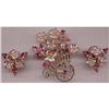 Image 1 : Carnival Glass Flower Cart Brooch & Earrings #2183421