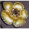 Image 1 : Enameled Rhinestone Petal Flower Brooch #2183430