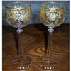 Image 1 : Bohemian Gilt Pattern Long Stem Wine Goblets #2183439