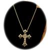 Image 1 : 18k Over Sterling Orthodox Design Cross w/Chain#2183442