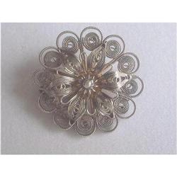 Art Deco Silver Filigree & Silver Wire Floral #2183625