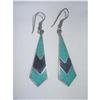 Image 1 : Alpaca Silver & Crushed Turquoise Earrings #2183632