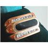 Image 1 : Onyx  Copper & Rhinestone Men's Ring - Size 8 #2183668