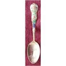 Sterling Enamel Gold Los Angeles souvenir Spoon#2183699