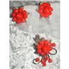 Image 1 : Orange Thermo Set Earring and Pin Set #2183719