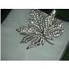 Image 1 : Vintage Rhinestone Leaf Brooch by ORA #2183904