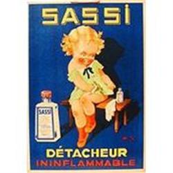 FRENCH SASSI SIGN * OLD VINTAGE INFLAMMABLE  #2184589