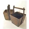 Image 1 : ANTIQUE WOOD FIREPLACE WELL BASKET BUCKET #2184616