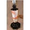 Image 1 : SLAG Glass LAMP Orange WHITE Black - ANTIQUE - #2184792