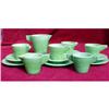 Image 1 : SLAG Glass Child's TEA Set - 14 pieces - GREEN #2184798
