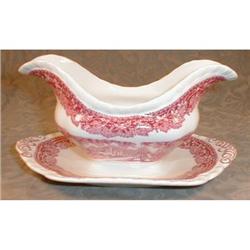 MASONS Vista SAUCE Boat 1-piece Gravy -PINK- #2184889