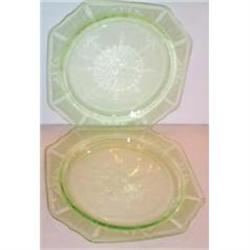 Two Princess Green Depression  Plates #2184911