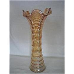 Carnival Glass Rippled Marigold Vase #2185200