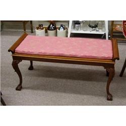 1930s-40s MAHOGANY BED SIDE OR FIRE SIDE BENCH #2185236
