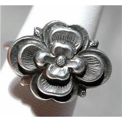 Old Chinese 900 Silver Flower Ring #2185594