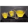 Image 1 : Frosted yellow salad bowl w/6 bowls & utensils #2185633