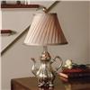 Image 1 : GEORGIAN EMBOSSED SILVER TEAPOT SILK LAMP  #2185687