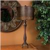 Image 1 : OXBLOOD BRONZE TABLE LAMP W/ EMBOSSED SHADE #2185691