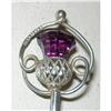 Image 1 : Edwardian Amethyst Thistle and Sterling Hatpin #2185727