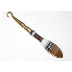 Antique Scottish Banded Agate Button Hook #2185743