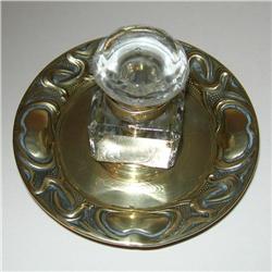 Antique English Brass Art Nouveau Inkstand #2185746