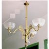 Image 1 : Art Deco  3L chandelier etched shades #2185806