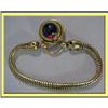 Image 1 : VICTORIAN SNAKE BRACELET GOLD CABOCHON GARNET #2185891