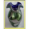 Image 1 : BLUE GOLD LOETZ TITANIA GLASS VASE W ST SILVER #2185892