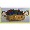 Image 1 : ANTIQUE CZECH LAMP ORMOLU W GLASS FRUIT BASKET #2185953