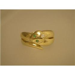 Ring  Vintage  Snake  14ct  Emerald  and  #2198399
