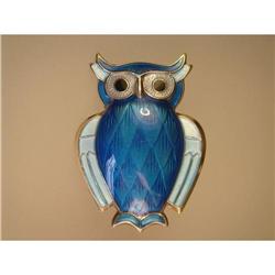 Brooch  Owl  Sterling   Blue Tones  Enamelled  #2198401