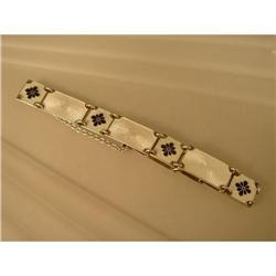 Bracelet  Sterling  White and Blue  Enamel #2198404