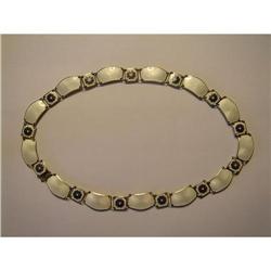 Necklace  Sterling  White and Blue  Enamel #2198405