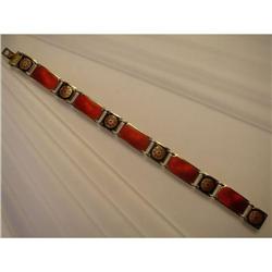 Bracelet  Silver  Gilt  Red and Black  Enamel #2198406