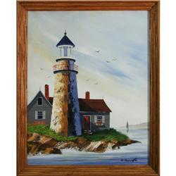 Contemporary Lake Lighthouse Painting Michigan #2198427