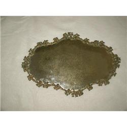 French Mirrored Plateau Brass Floral 19th C #2198438