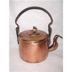 Copper Teapot Tea Kettle C.1900-1910 Hand #2198453