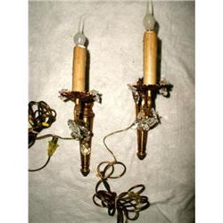 French Sconces Brass Crystal Prisms #2198461