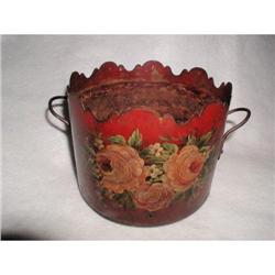 French Tole Jardinier Vase 19th Century #2198470