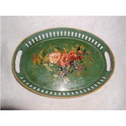 French Tole Tray Metal Handled 19th C #2198474