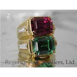 RHJ Ring Synthetic Ruby & Simulated Emerald (Y #2198477