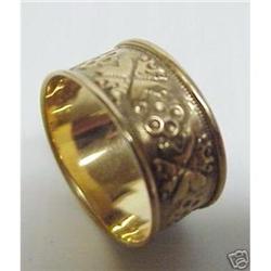 Victorian Gold Ornate Wedding Band - RING #2198494