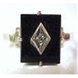 Victorian  Diamond & Black Onyx RING #2198499
