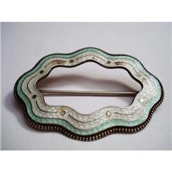 1905 ART NOUVEAU ENAMEL/STERLING BROOCH #2198507