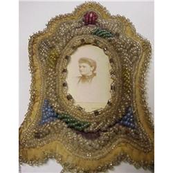 Victorian IROQUOIS BEADED PHOTO FRAME #2198512